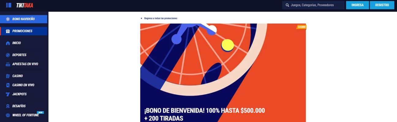 Tikitaka casino bonos